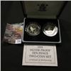 Image 1 : 714.1992 Silver Proof Ten Pence Two-Coin Set in original box of issue, Great Britain.