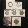 Image 1 : 750.(6) 1939 S Jefferson Nickels in carded holders.