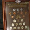 Image 1 : 791.Glass framed "U.S. Wartime Coinage", all the Coins are Brilliant Uncirculated including a comple