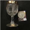 Image 2 : 811.4" tall Goblet with Gold Trim. 'Doc' states that this was the "Iowa State Pattern"; & 1922 D U.S