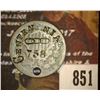 Image 1 : 851.1870 Shield Nickel Counter marked by Oddfellows Lodge during the 1919 Centennial "Centennial OOO