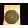 Image 2 : 939.Worn Smooth Large Cent Center Holed and Counter marked "London"