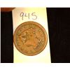 Image 1 : 945.1850 US Large Cent Counter marked Obv. "Star T" Rev. "W.J. Green"