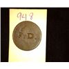 Image 1 : 948.1804 US Half Cent Counter marked "FD" Holder says Trinidad 1854-1874 Francois Decalos. Prived at