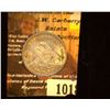 Image 1 : 1018.         Engraved Store Card U.S. Seated Liberty Quarter "Agent/Miss St. Clair's/Lecture", atta