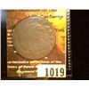 Image 1 : 1019.         1825 U.S. Large Cent c/s of "M" in shield over "S" in shield, very rare.