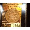 Image 1 : 1058.         1850 U.S. Large Cent Counter marked Obv. "C.R.IRVING" twice.