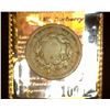 Image 1 : 1090.         1839 U.S. Large Cent, c/s "WEN" with the last letter reversed.