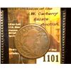 Image 1 : 1101.         1838 U.S. Large Cent c/s "S.M." three times.