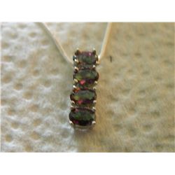 NECKLACE - OCEAN MYSTIC TOPAZ & DIAMONDS SETTING STERLING SILVER - HAS 4 OVAL FACETTED MYSTIC TOPAZ 
