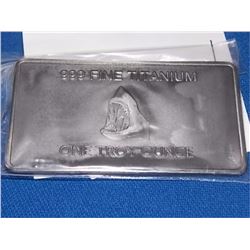 TITANIUM BAR - 1OZ .999 TITANIUM MINT BAR - AUSTRALIA - SHARK MOTIF - ONLY 400 MINTED