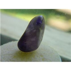 GEM STONE - FREE FORM POLISHED AMETHYST LIGHT & DARK PURPLE STRIPPED FEATURES - 9.0L X 9.5W X 8.0H m