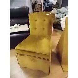 UPHOLSTERED BED SIDE CHAIR - GOLD