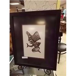 FRAMED RICHARD SHORTY PRINT - SIGNED - HUMMING BIRD