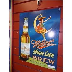 BREWER'S MEMORABILIA - METAL SIGN - MILLER HIGH LITE BREW