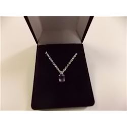 NECKLACE - OVAL FACETED PURPLE AMETHYST IN STERLING SILVER SETTING - RETAIL ESTIMATE $275