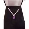 Image 2 : NECKLACE - OVAL FACETED PURPLE AMETHYST IN STERLING SILVER SETTING - RETAIL ESTIMATE $275