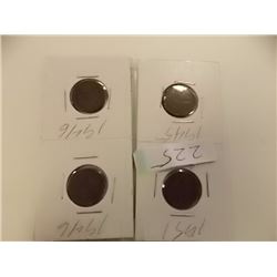 PENNIES - 1951-1946-1945-1952 - 4 TTL