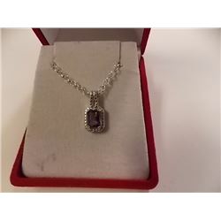 NECKLACE - EMERALD FACETED OCEAN BLUE MYSTIC TOPAZ IN STERLING SILVER SETTING - RETAIL ESTIMATE $350