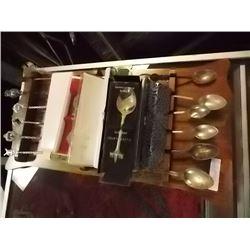 COLLECTOR SPOONS AND HOLDER