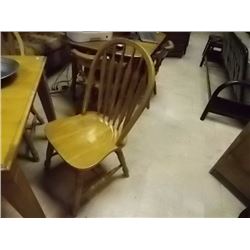 OAK DINING CHAIRS - 4 TTL (ONE CAPTAIN)