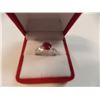 Image 2 : RING - GENUINE 1.0 CT ROUND FACETED RUBY SOLITAIRE IN STERLING SILVER SETTING - RETAIL ESTIMATE $350