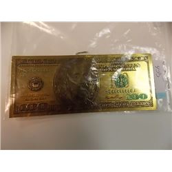 GOLD FOIL BILL - USA $100 .999 FINE GOLD FOIL BILL - NOT LEGAL TENDAR