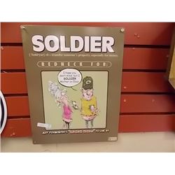 MEMORABILIA - METAL SIGN - SOLDIER RED NECK