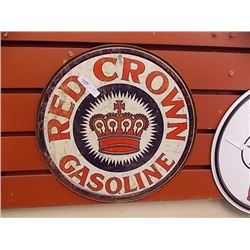 AUTOMOBILIA MOMORABILIA - METAL SIGN - RED CROWN GASOLINE