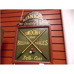 WOOD SNOOKER SIGN - 24" X 16"