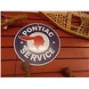 Image 1 : AUTOMOTIVE MEMORABILIA - METAL SIGN - ROUND - PONTIAC SERVICE
