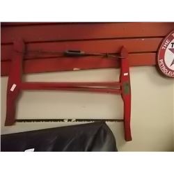 VINTAGE WOOD FRAMED SAW - "HAPPY MEDIUM"