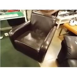 LEATHER STYLE CHAIR - BROWN