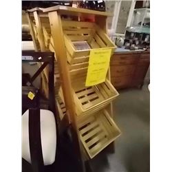 SOLID WOOD ORGANIZER - DISPLAY CABINET -  - 3 BINS