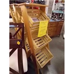 SOLID WOOD ORGANIZER - DISPLAY CABINET  - 3 BINS
