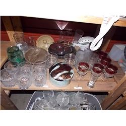 SHELF OF GLASSWARE
