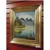 Image 1 : FRAMED OIL PICTURE - LAKE & MOUNTAINS