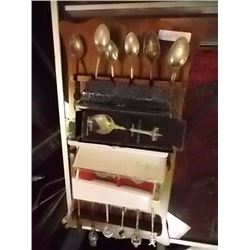COLLECTOR SPOONS AND HOLDER