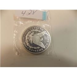 ART ROUND - 1OZ .999 SILVER - MORGAN HEAD - MINTED BY SUNSHINE MINTING - DECODER BACK