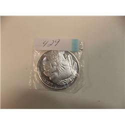 ART ROUND - 1OZ .999 SILVER - BUFFALO/INDIAN HEAD - MINTED BY SUNSHINE MINTING - 2-SIDED DESIGN