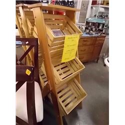 SOLID WOOD ORGANIZER - DISPLAY CABINET - 3 BINS