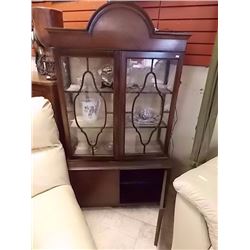 VINTAGE CHINA CABINET - 80" TALL - GLASS 2 CRACKS