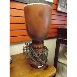CARVED AFRICAN DRUM