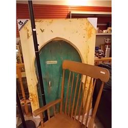 FRAMED OIL ON CANVASS PICTURE - DOOR SCENE - 39 X 59" H