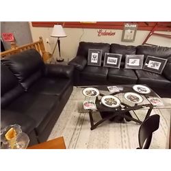 LEATHER CHESTERFIELD SET -COUCH, LOVE SEAT & CHAIR 3PC SET