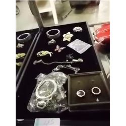 TRAY OF COSTUME JEWELRY - TRAY NOT INCLUDED