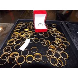 FASHION BAND RINGS - 1 PACKAGE PER LOT - 100 PER PACK
