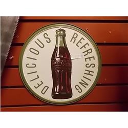 MEMORABILIA  - ROUND METAL SIGN - COCA-COLA