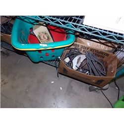 BOX OF WIRE & 2 BINS