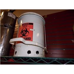 BIO-HAZARD GARBAGE CAN - METAL WITH FOOT ACTIVATED LID
